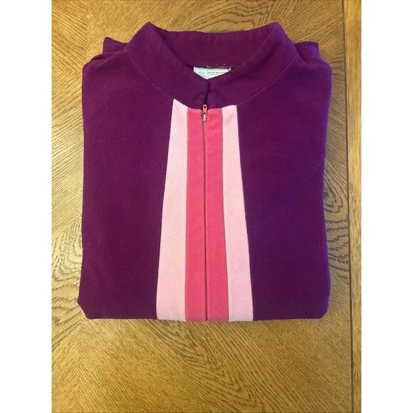 JCPenny Zip front robe Sz MW 1 Side Pocket Shades Of Pink Vintage 70-80’s Vibes - Picture 12 of 13